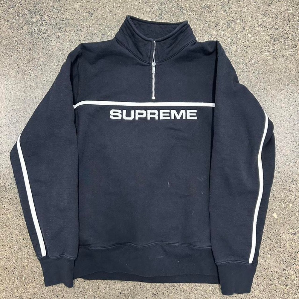 Supreme RARE Two Tone Half Quarter Zip Sweater - Black and White (Size M)